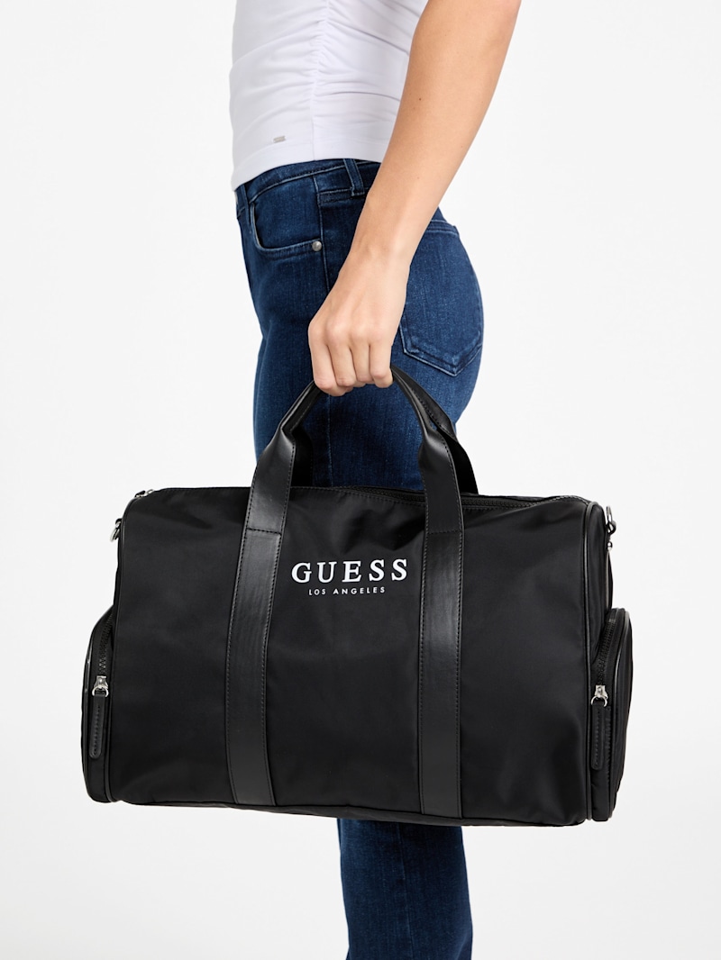[GRAVER]★BASEBALL BLACK LOGO EMBROIDERY DUFFEL BAG Logo Tape Duffle Bag | GUESS Factory Ca