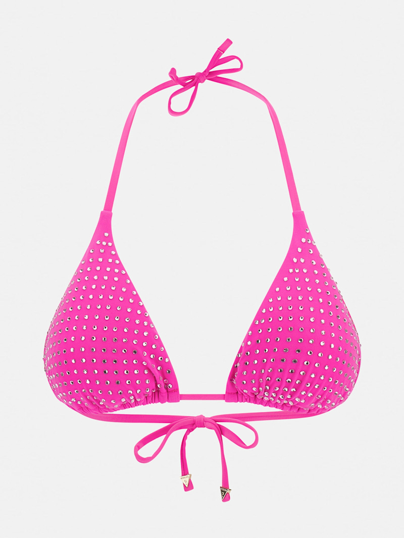 ひな໒꒱ Rhinestone Triangle Bikini Top | GUESS