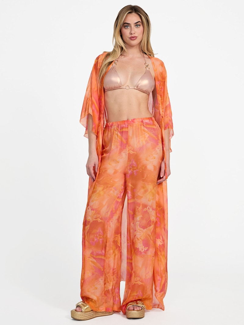 Printed Silk-Blend Chiffon Pants | GUESS