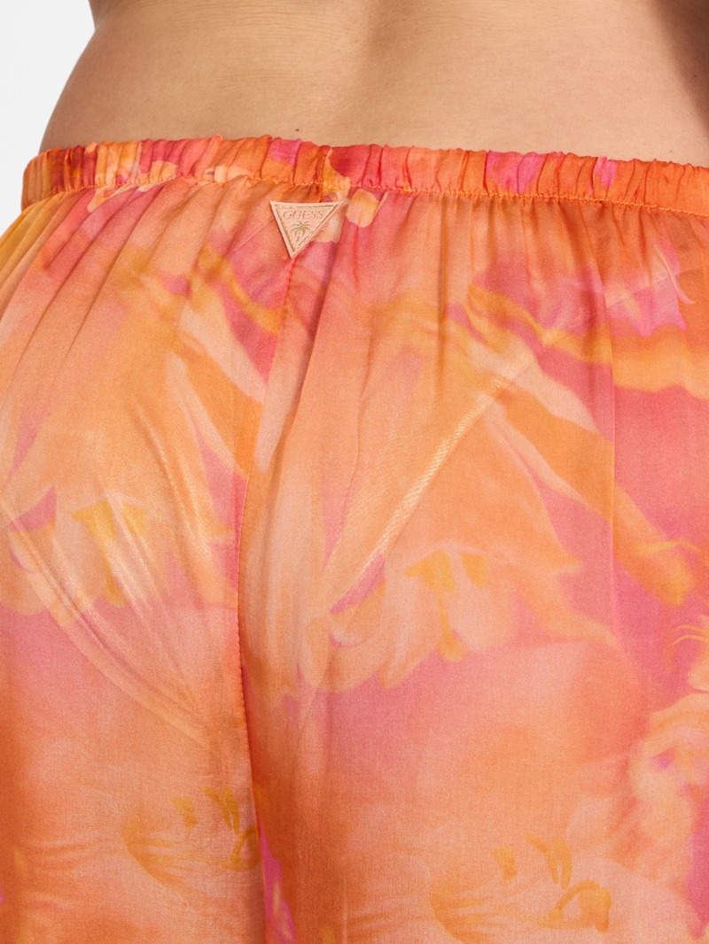 Printed Silk-Blend Chiffon Pants | GUESS