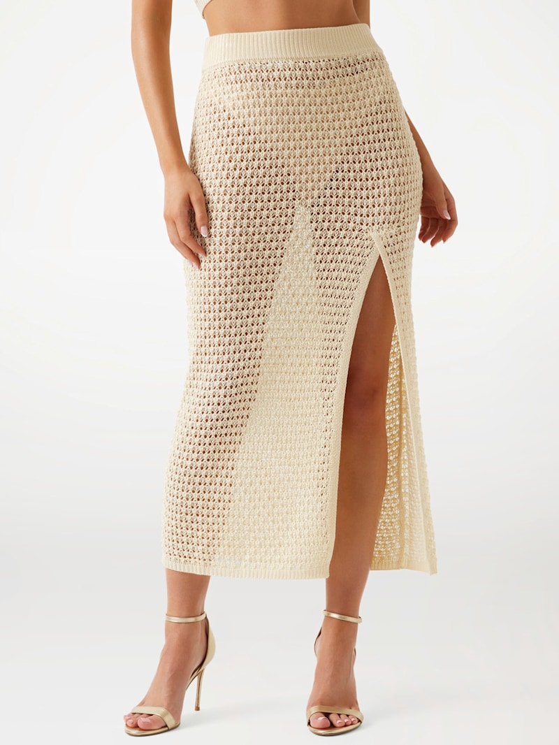 スカート DIAGONAL : 24SS / CROCHET KNIT SKIRT (IVORY) Ecommerce_Crop-Ecommerce_Crop-