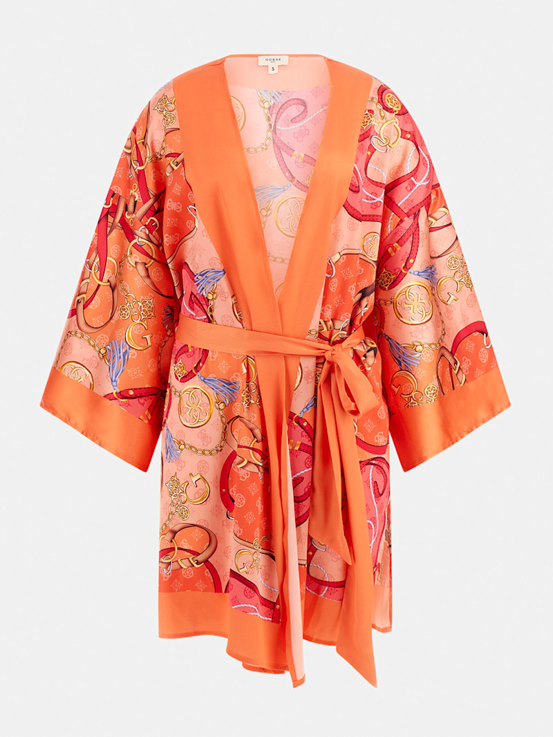 /最終価格/デシグアル KIMONO KIM ガウン S Belted Satin Kimono | GUESS