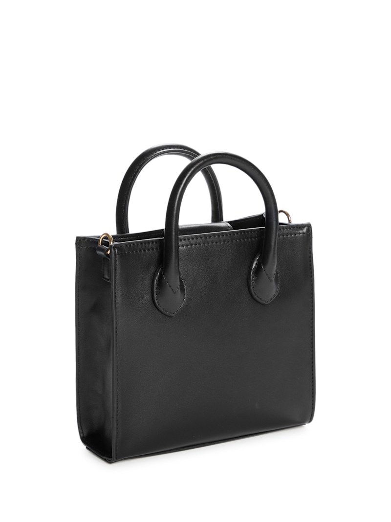 ☆NOTT☆LEVE MINI TOTE Small Reversible Pocket Tote - Two-Way Black/Neutral Leopard