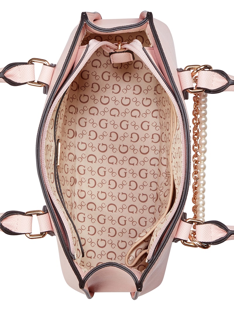 Jeanine Faux-Pearl Charm Satchel | GUESS Factory