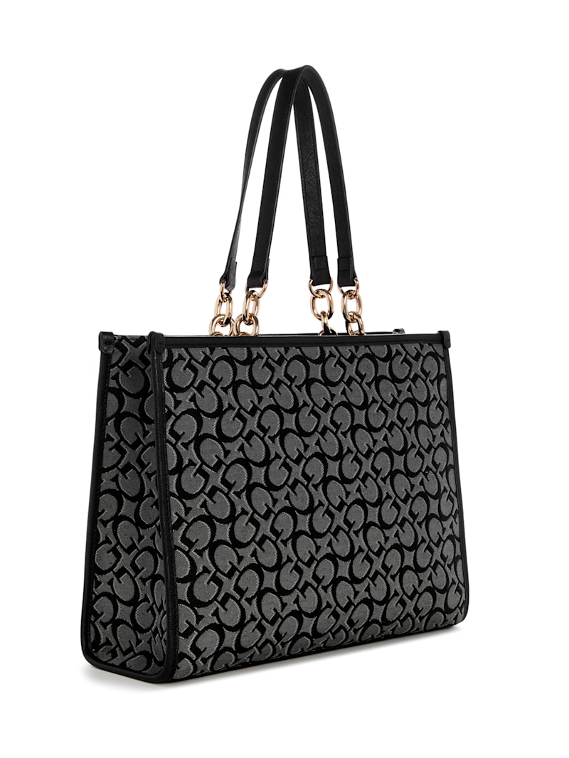 Myrtille Jacquard Logo Tote | GUESS Factory