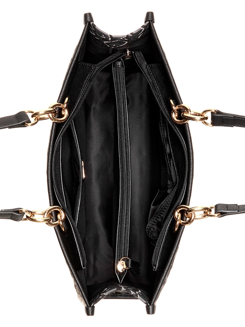 Myrtille Jacquard Logo Tote | GUESS Factory