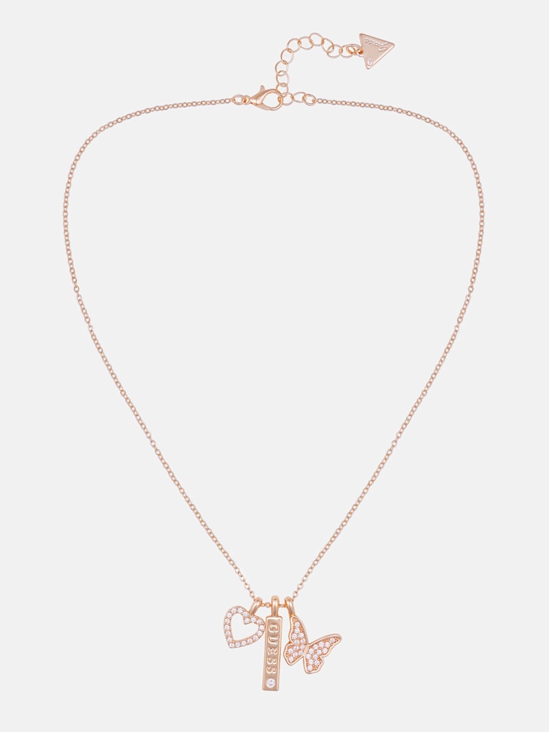Rose Gold-Tone Butterfly Charm Necklace