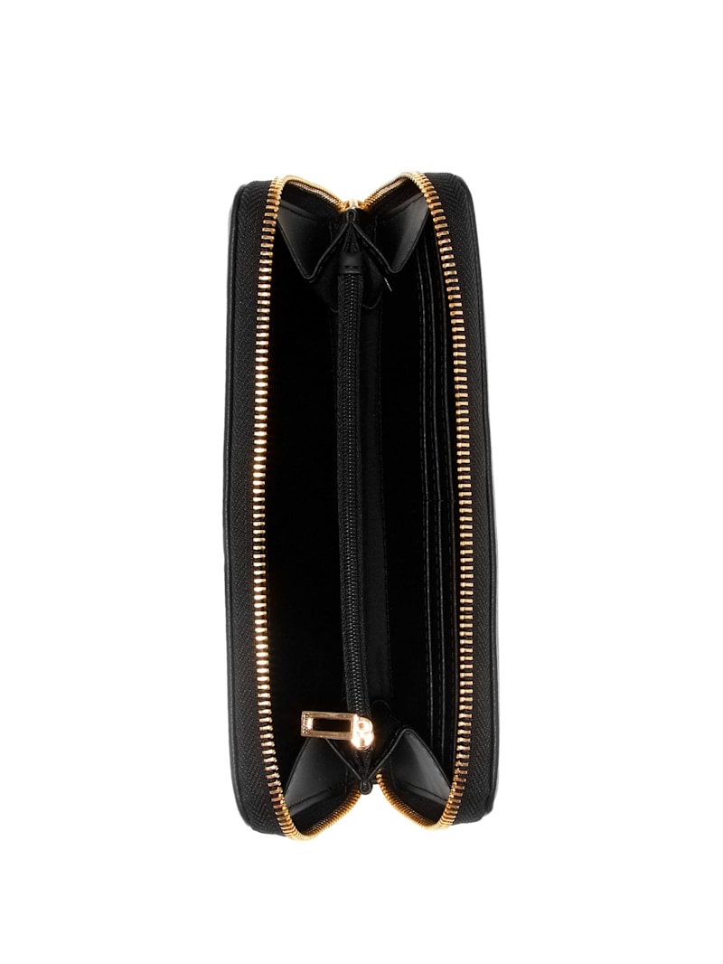 Bowie Debossed Logo Zip-Around Wallet | GUESS Factory
