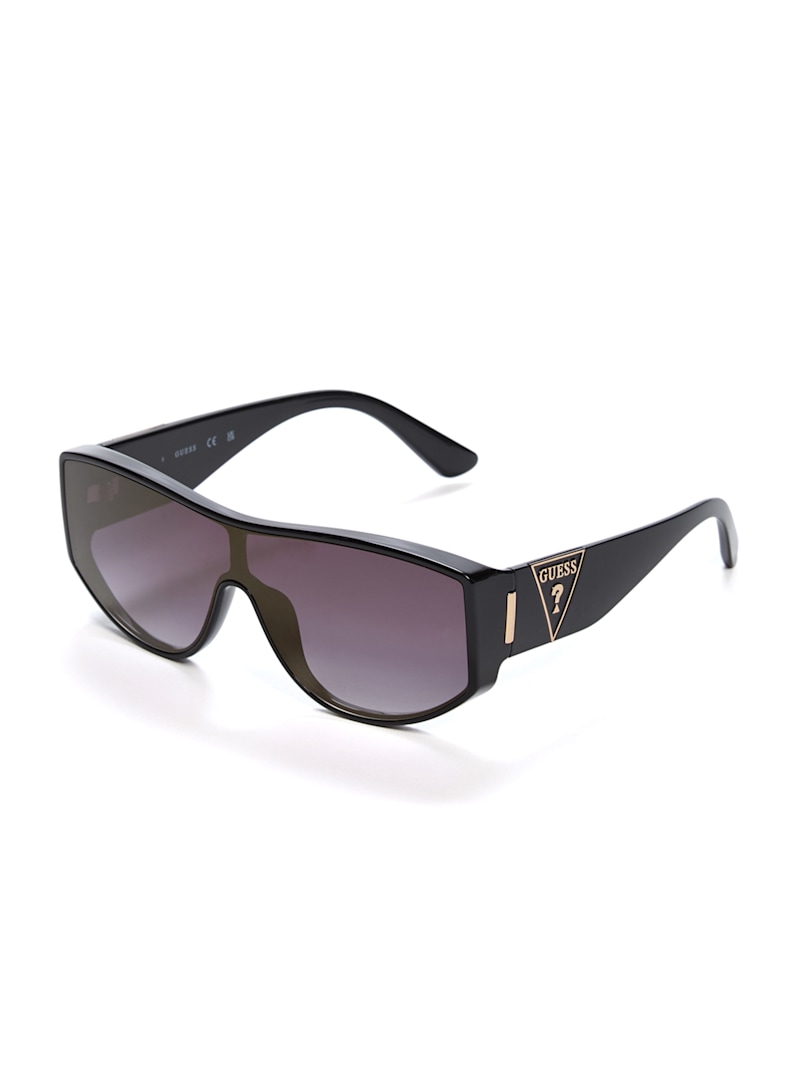 GQ　ミラクニス Shield Triangle Logo Sunglasses | GUESS Factory Ca