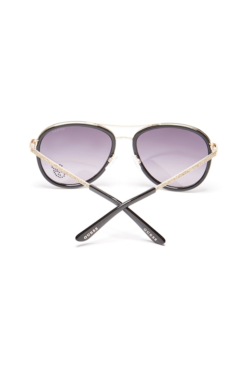 Rhinestone G Aviator Sunglasses | GUESS Factory