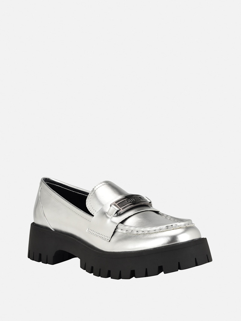 Apply Faux-Leather Logo Loafer | GUESS Factory