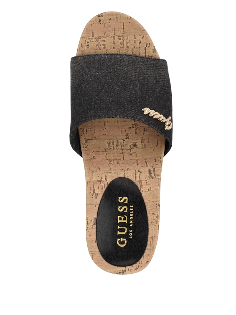 Fours Floral Cork Wedge Mules | GUESS Factory