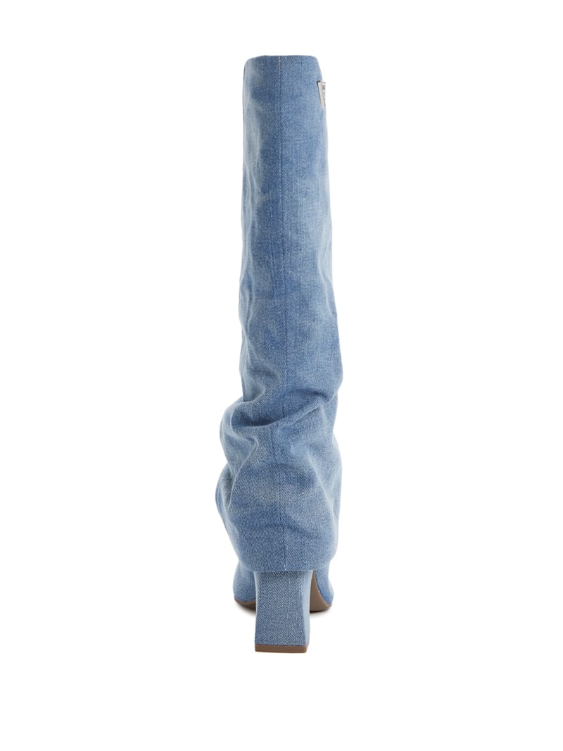【COLOR iN ID】Rant double denim boots Azalea Wang Domingo Rhinestone Denim Cowboy Boot | Urban