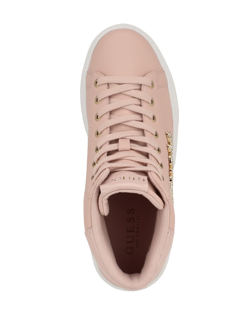 Hellyn High-Top Script Logo Sneakers | GUESS Factory