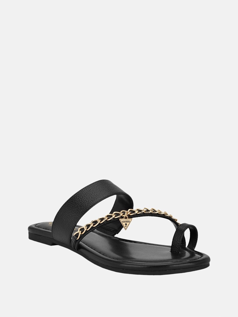 【I AM MARI】Lebea Chain Flip-Flops Sandals Shoes Levvia Chain Sandals | GUESS Factory