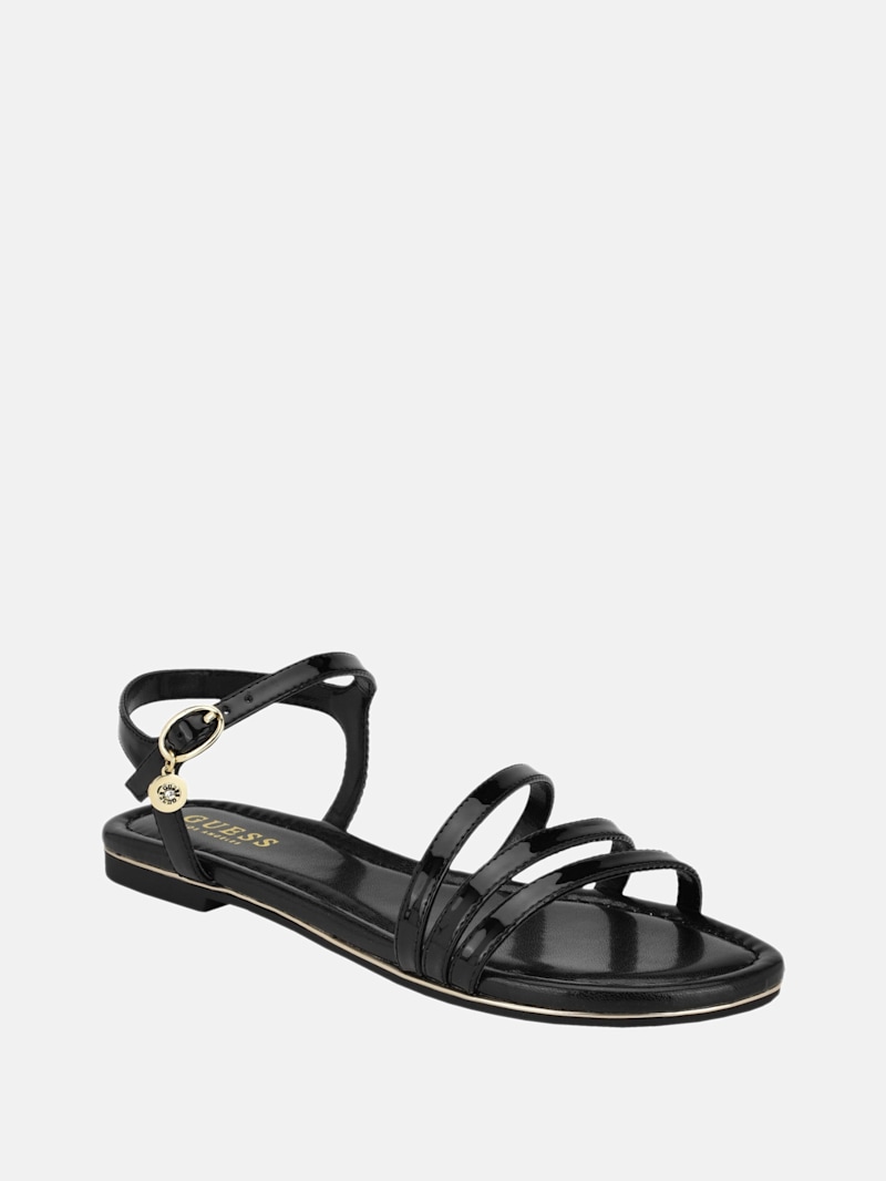 Lyndy Patent Faux-Leather Sandals | GUESS Factory