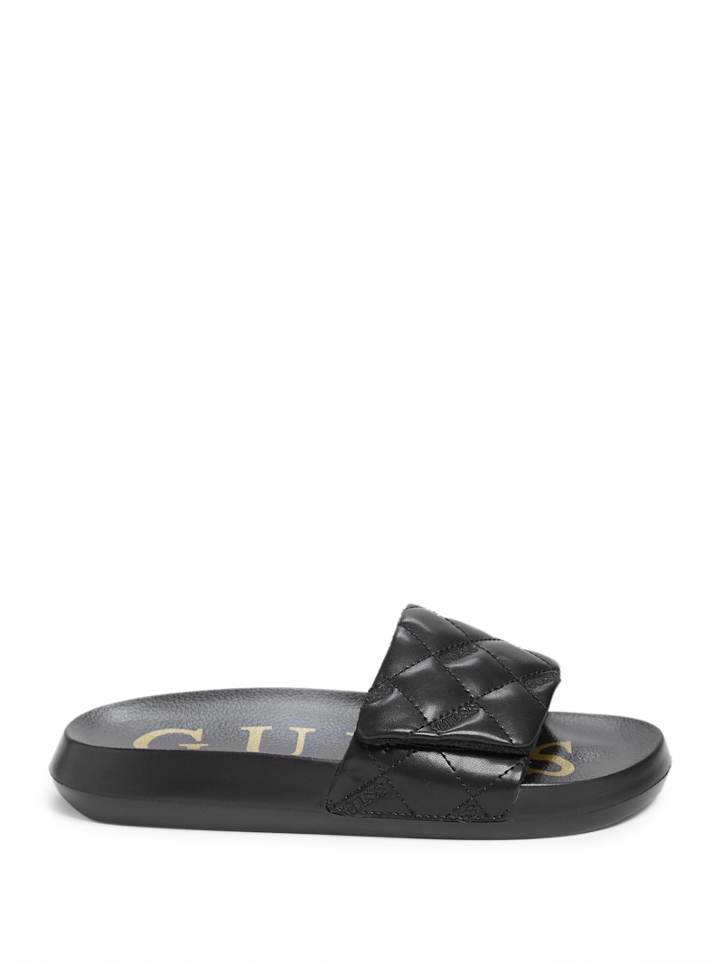 サンダル POOL SLIDE SANDALS Pearlin Quilted Pool Slides | GUESS Factory