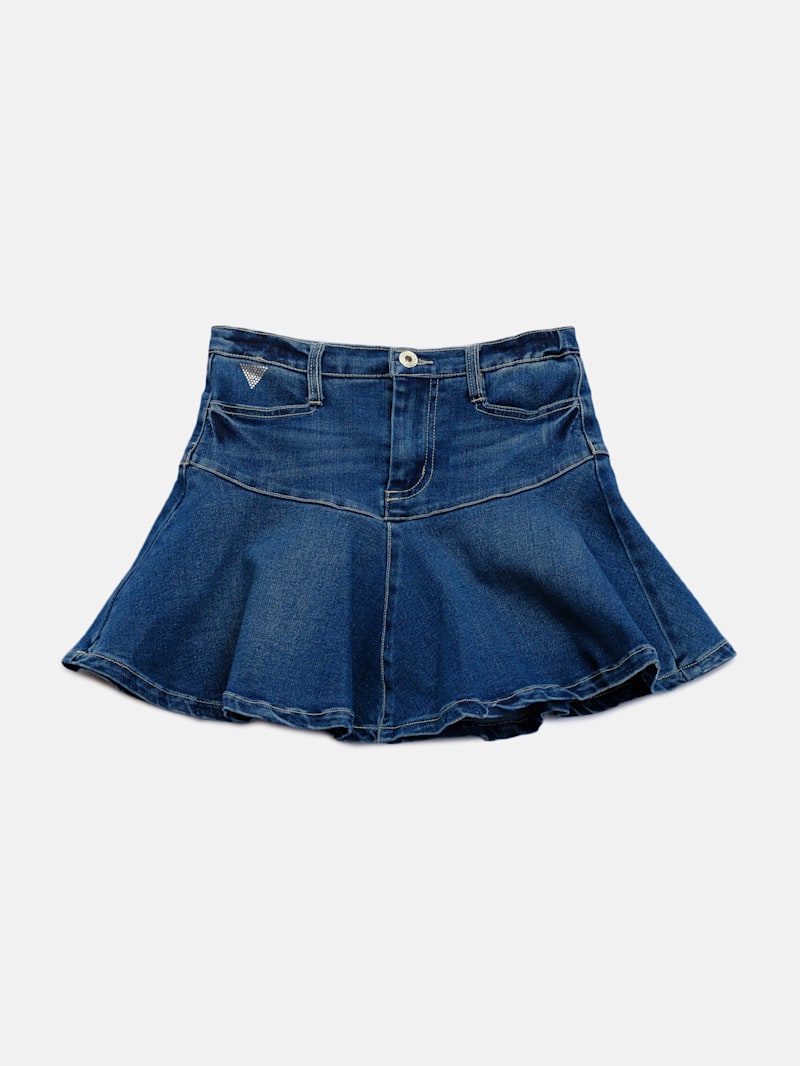 【PORTERNA】Raygle Dot Mid Length Skirt Quin Denim Skirt (7-14) | GUESS Factory Ca