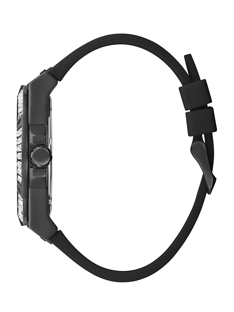 Black Multifunction Silicon Watch | GUESS Factory