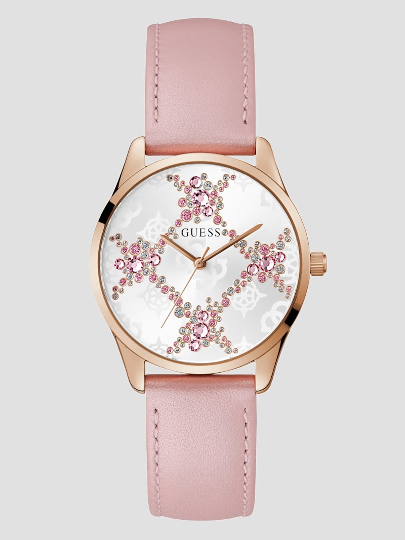 Pink Analog Leather Watch GUESS