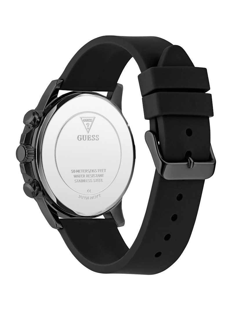 Black Silicone Multifunction Watch