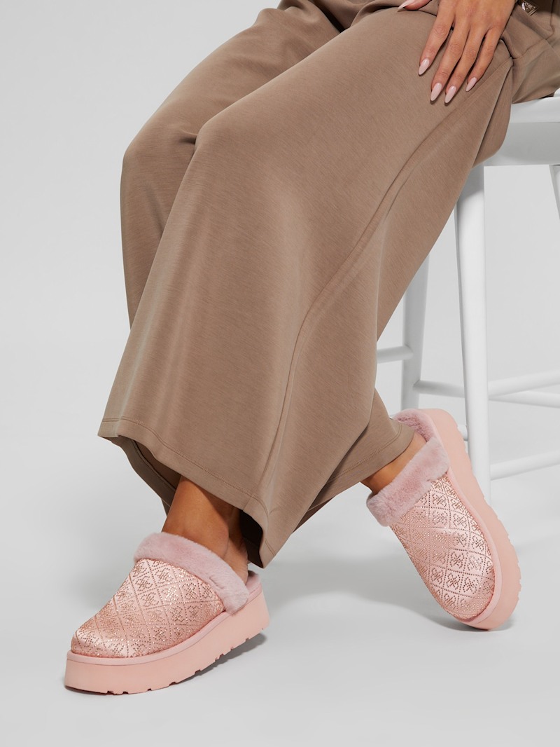 Danikas Rhinestone Quattro G Slides | GUESS