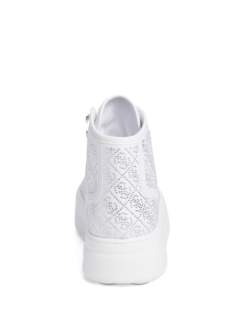 Rhinestone Quattro G High-Top Sneakers | GUESS