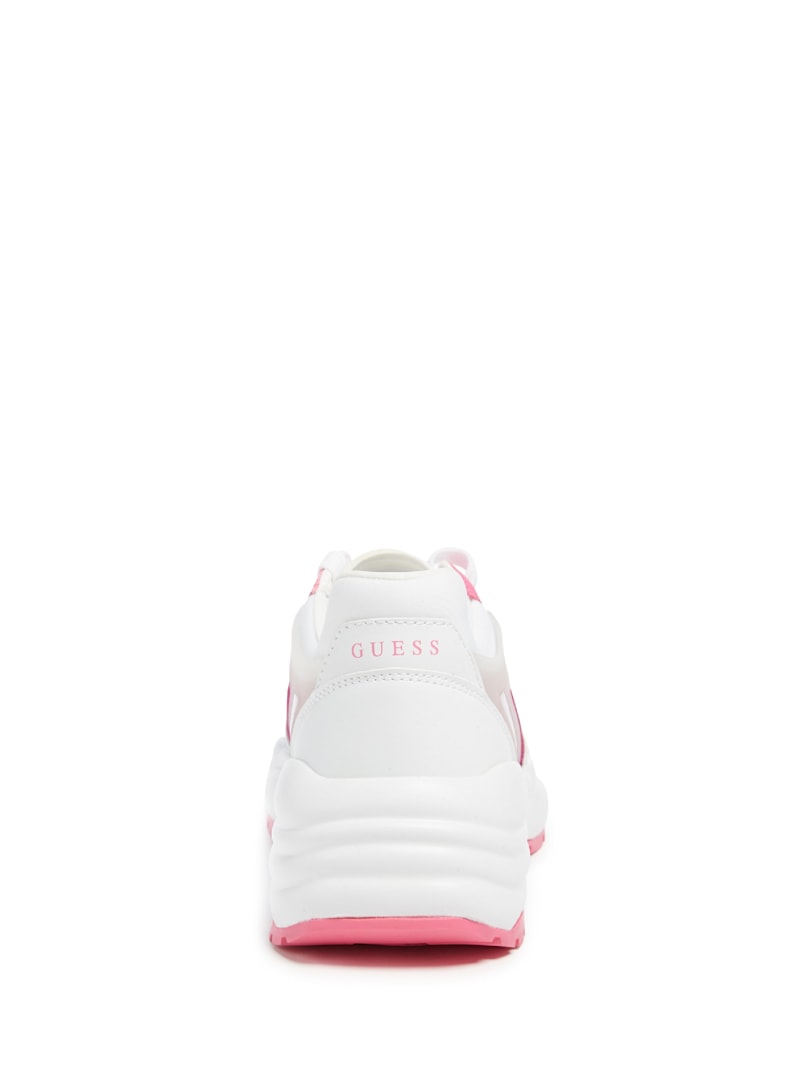   JEANS★チャンキーソール モノグラム★WHITE/PINK Samra Jogger Sneakers | GUESS