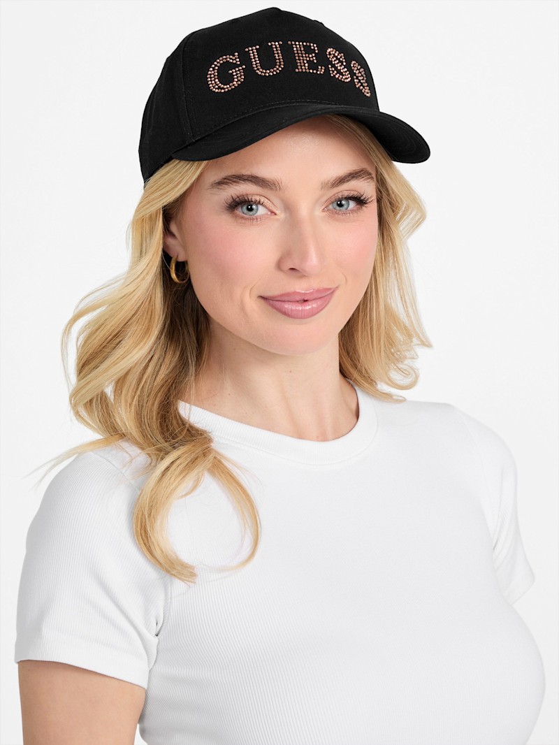 Rhinestone Logo Baseball Hat | GUESS Factory Ca