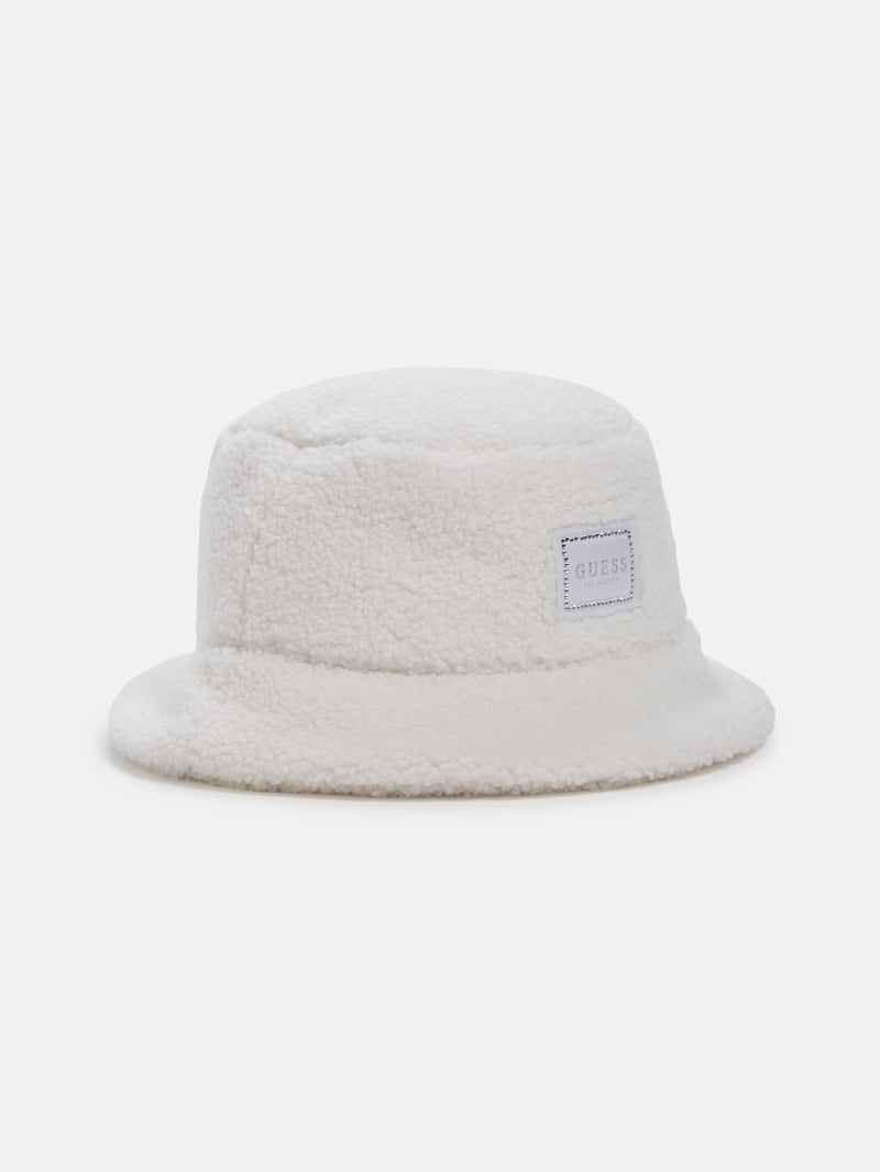 Rhinestone Sherpa Bucket Hat | GUESS Factory