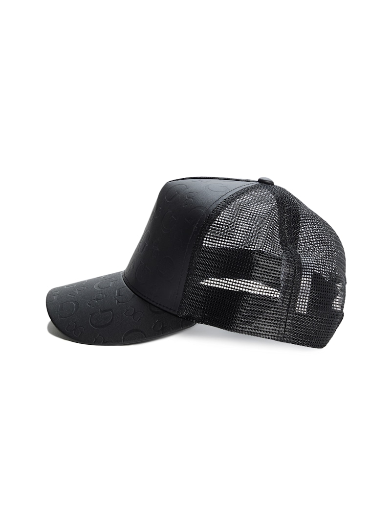 Debossed Logo Faux-Leather Baseball Hat | GUESS Factory