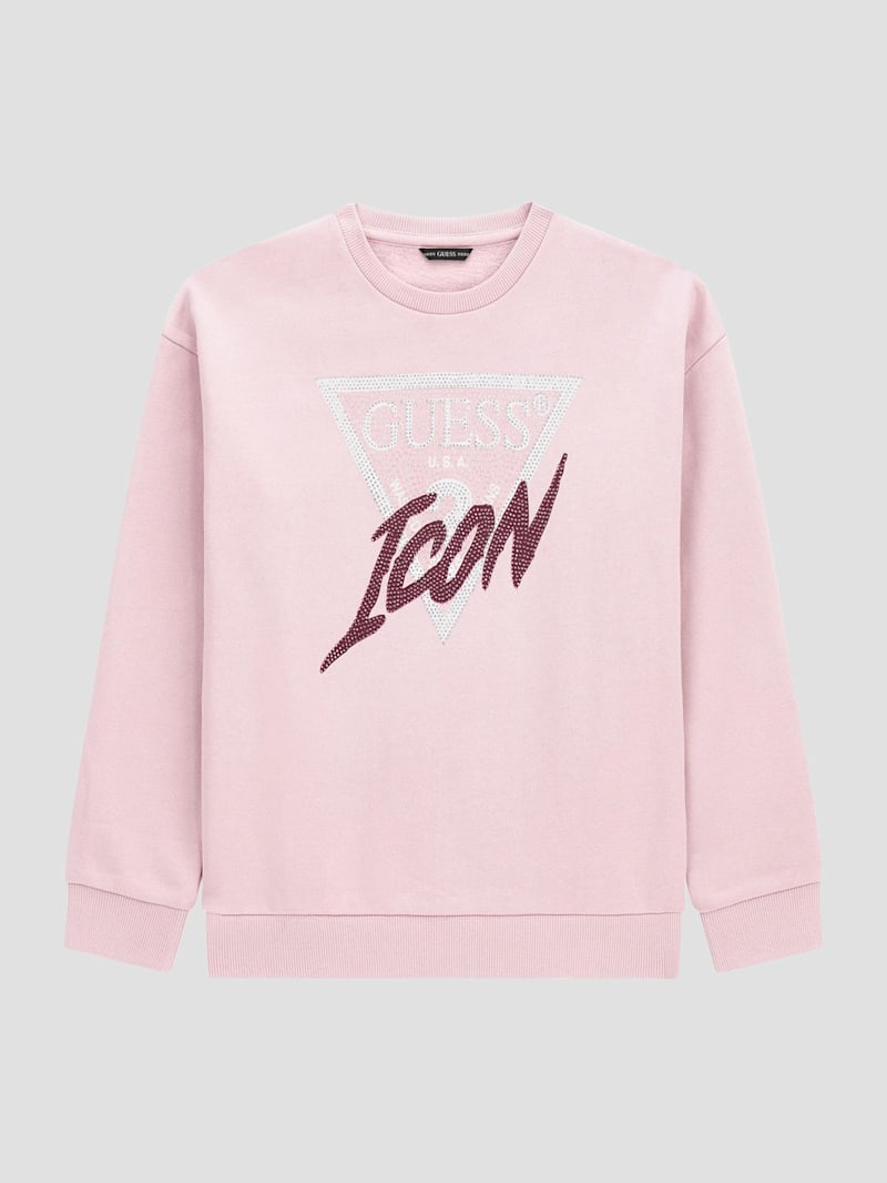 Eco Rhinestone Logo Sweatshirt (7-16) | GUESS