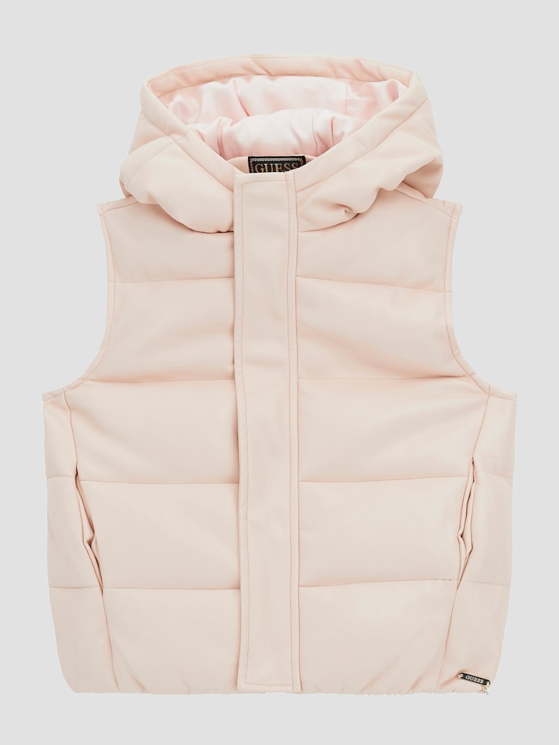 トップス 00s FINAL HOME Gimmick Hooded Vest Vest LGB If Six Was Nine Style Faux Fur Zip Hood Vintage