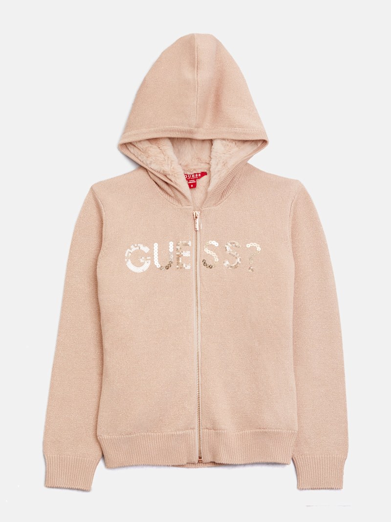 Melanie Hooded Lurex Sequin Sweater (7-14) | GUESS Factory
