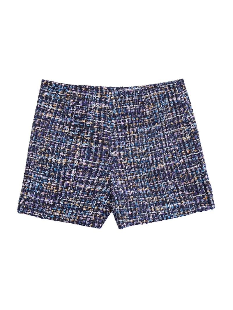 スカート Verlet Tweed Mini Skort Moon River Skirt - Pink Tweed Pleated Skort - High-Waisted