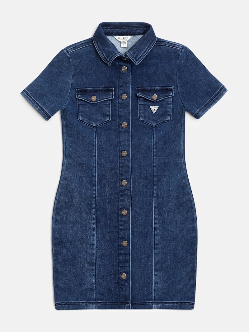 white christmas dresses Daisy V-Neck Denim Mini Dress – No. 14 main image 1