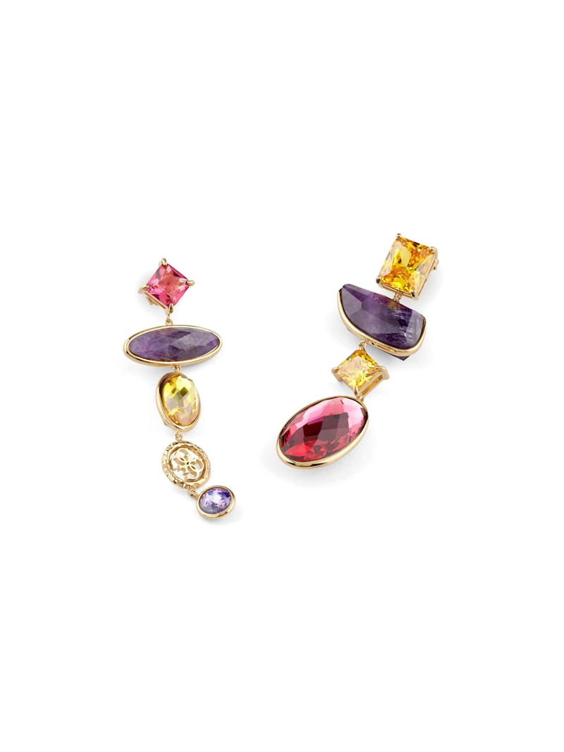 Gold-Tone Colored Stone Drop Earrings | GUESS Canada