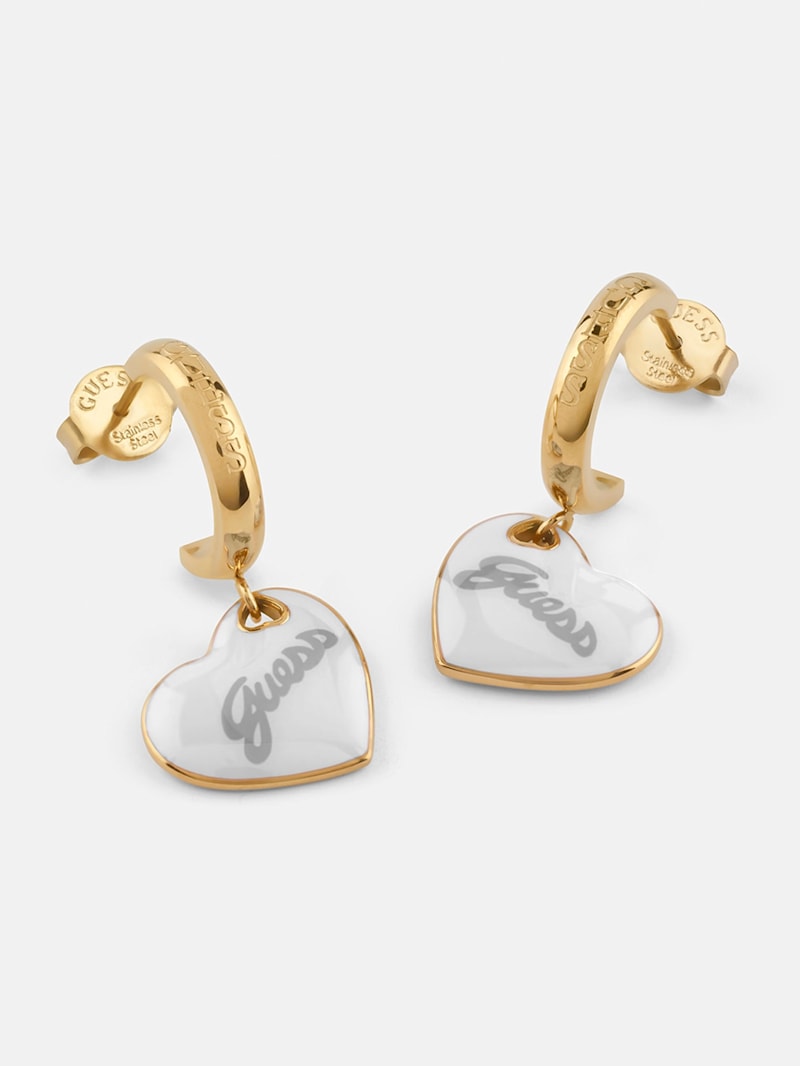 Gold-Tone Heart Huggie Hoop Earrings GUESS