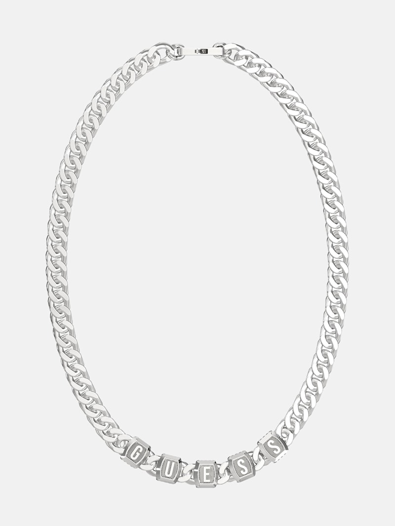 Silver-Tone Letter Logo Chain Necklace GUESS