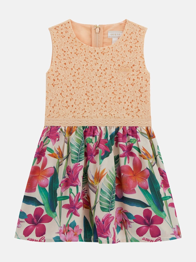 Lace and Tropical Floral Dress (2-7) | GUESS