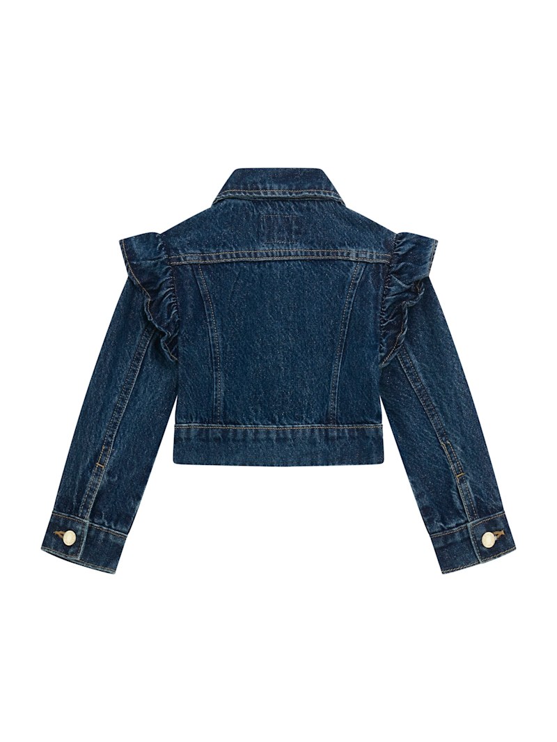 MEER. COLLAR RUFFLES DENIM JACKET (ブルー) MEER. COLLAR RUFFLES DENIM JACKET (ブルー)