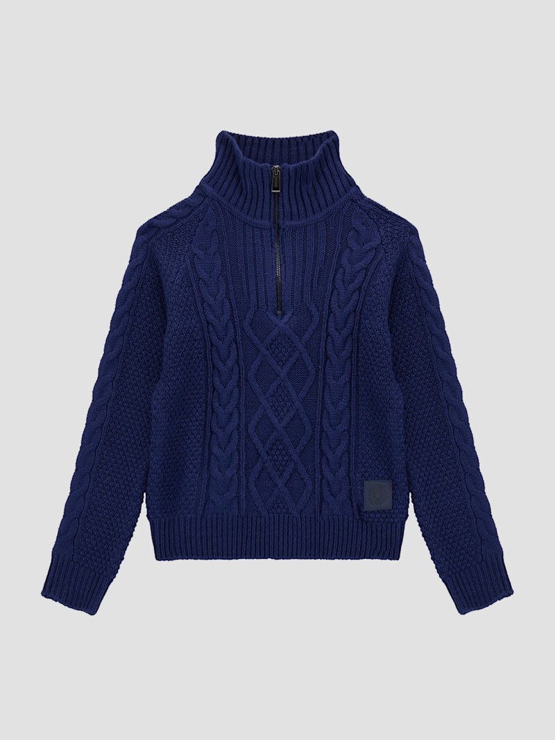Cable-Knit Half Zip Sweater (7-18) | GUESS
