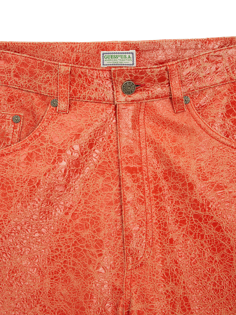 Cracked Leather Shorts | GUESS