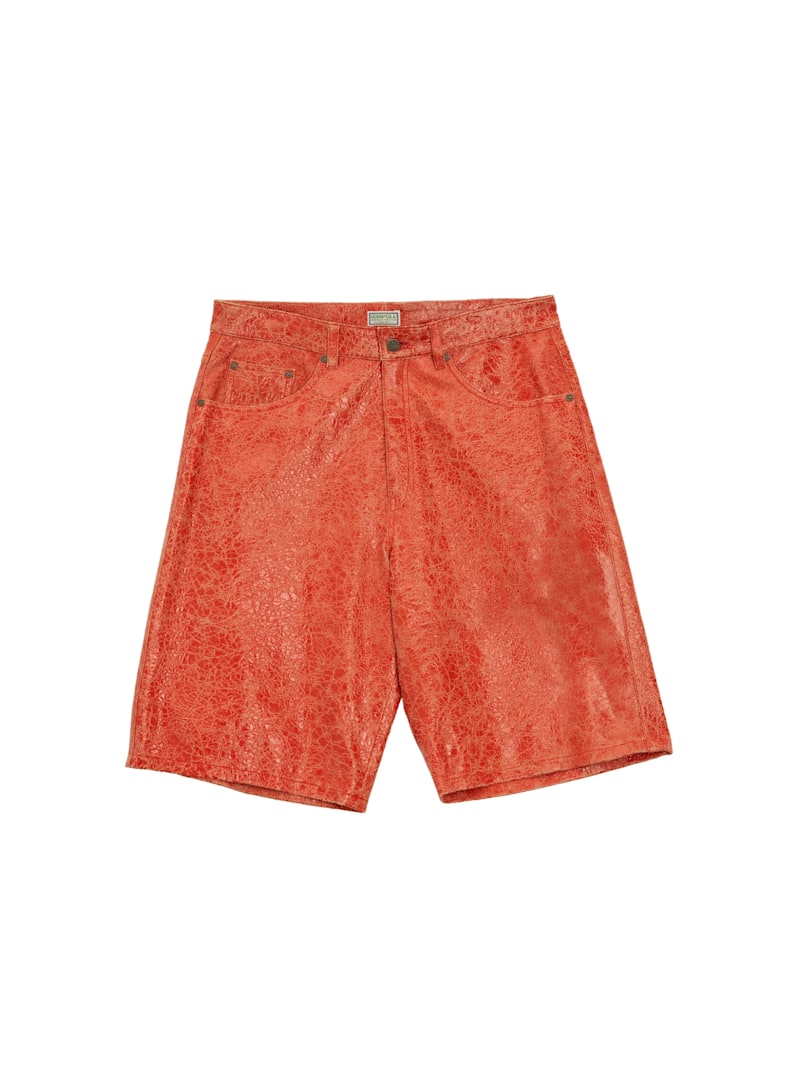 Cracked Leather Shorts | GUESS