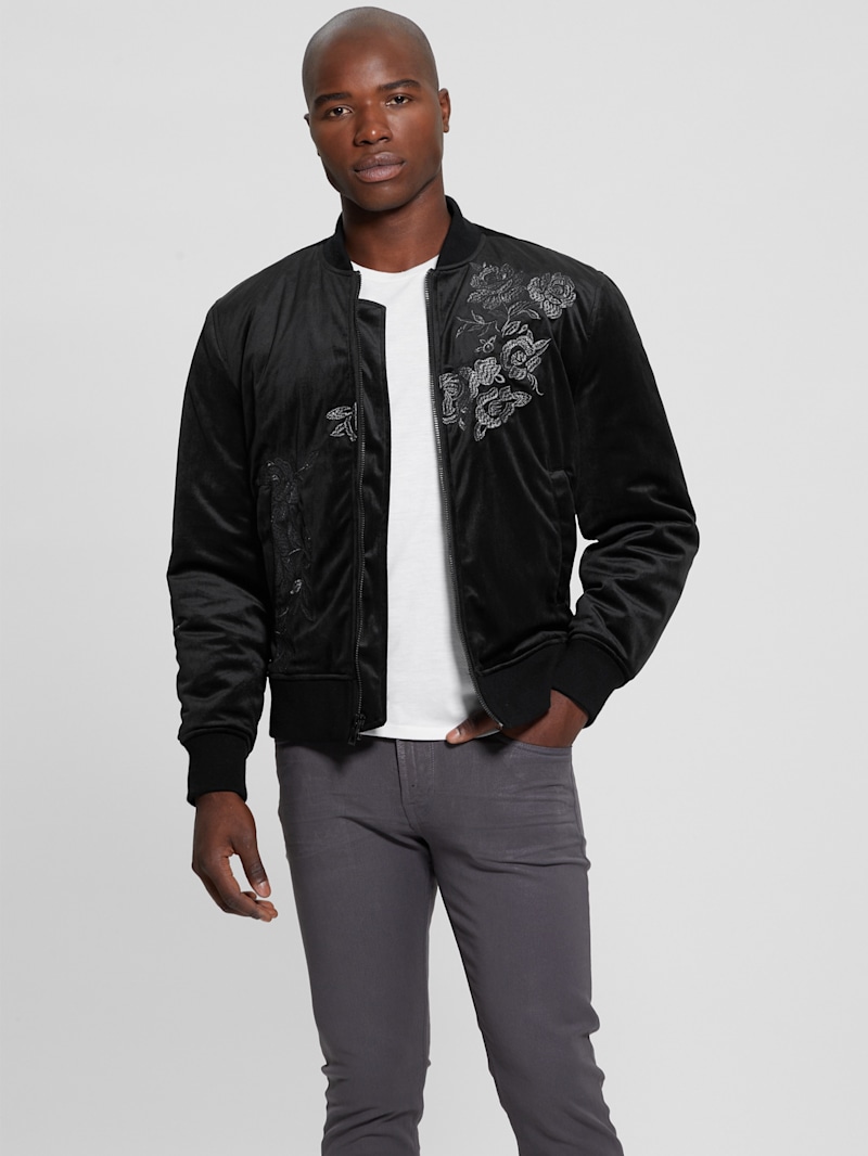 Fulham Velvet Flight Jacket | GUESS Factory
