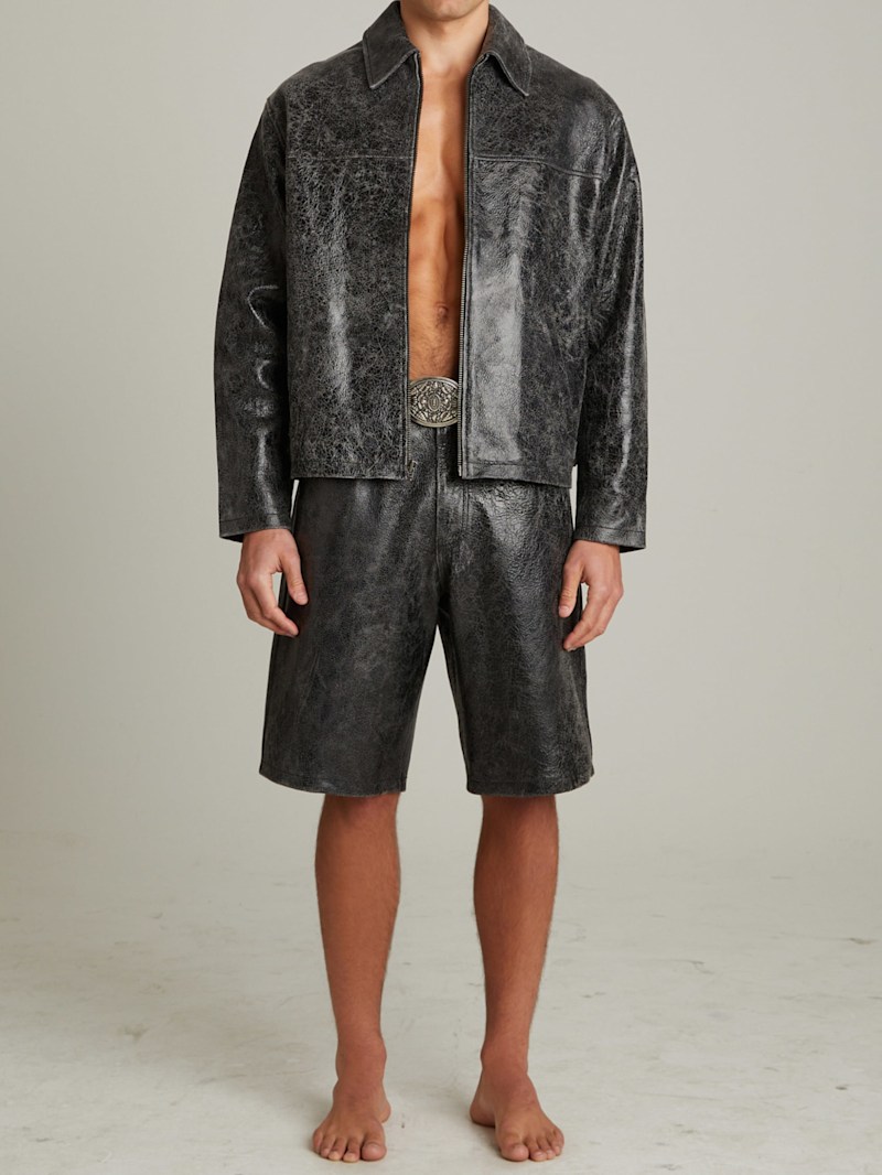 Cracked Leather Shorts | GUESS Cracked Leather Shorts | GUESS