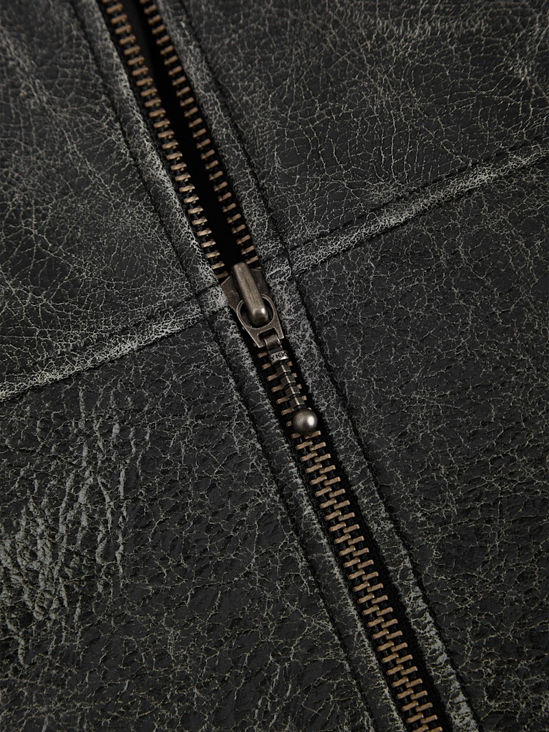 crackle leather jacket | GUESS