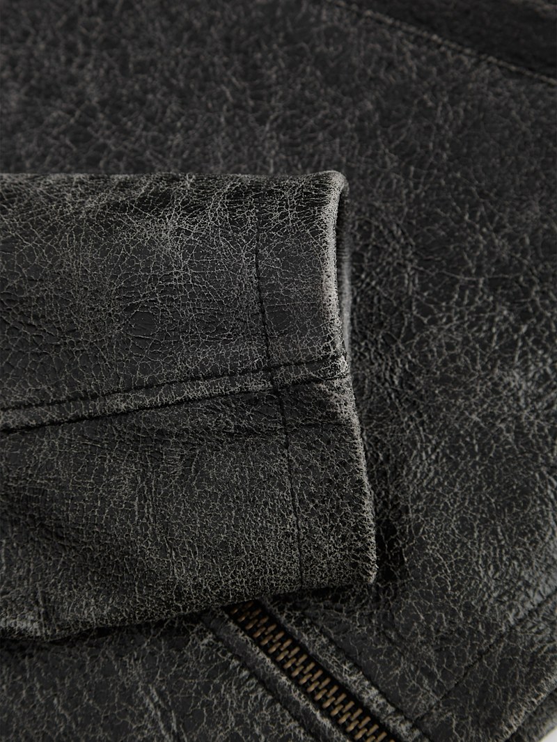 crackle leather jacket | GUESS