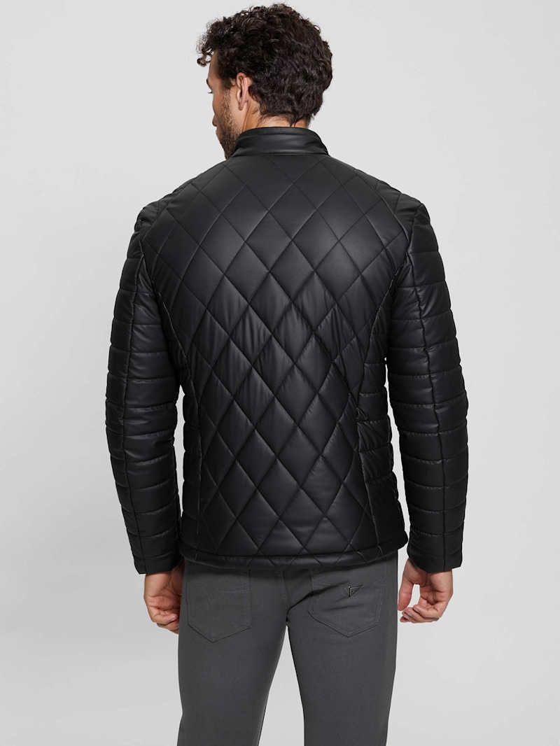 GUESS カバーオール ジャケット ブラック メンズL Broe Patch Faux-Leather Jacket | GUESS Factory