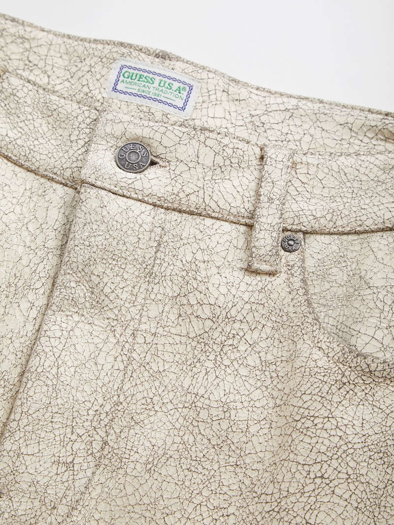 GUESS USA ラムレザー フレアパンツ 新品訳あり crackle leather pant | GUESS